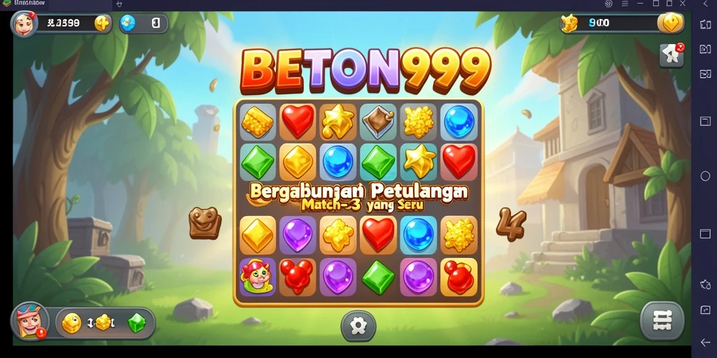 Tampilan gameplay BETON999 dengan aksi mencocokkan bata warna-warni.
