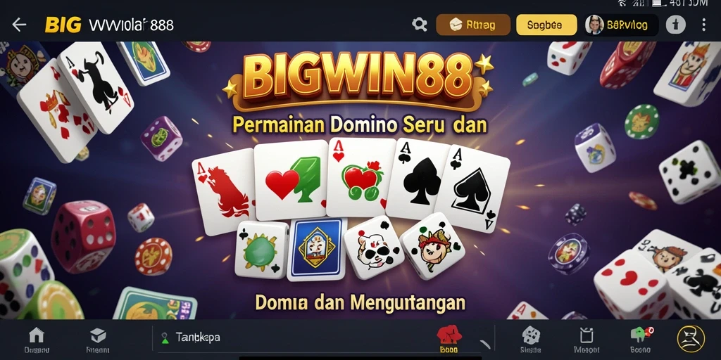 Tangkapan layar utama BIGWIN88 menampilkan gameplay Domino yang seru dan menantang.