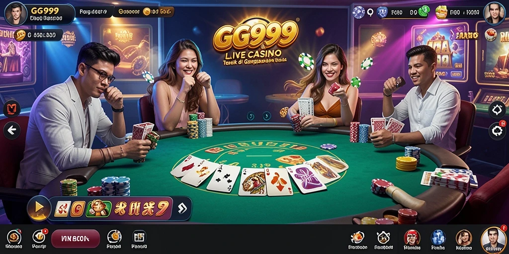 Tampilan gameplay Live Casino yang mendebarkan di GG999.