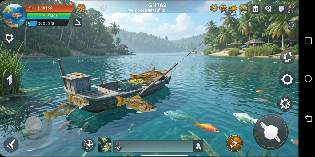 Tangkapan ikan seru dalam gameplay GN168 yang menantang.