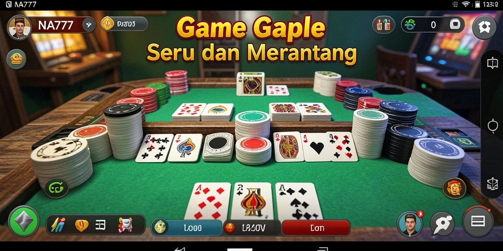 Screenshot gameplay NA777 yang menunjukkan pengalaman seru bermain Gaple.