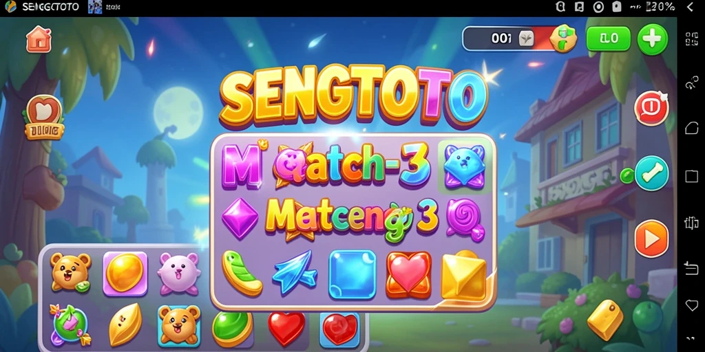 Tangkapan layar SENGTOTO menampilkan gameplay Match-3 yang mengasyikkan.